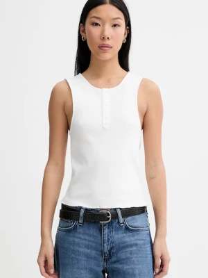 G-Star top damski bawełniany z elastanem Slim henley tank