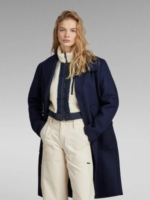 G-Star Wełniany płaszcz w kolorze granatowym rozmiar: XL