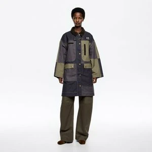 Gabardyna midi patchwork wielobarwna granatowa BIMBA Y LOLA