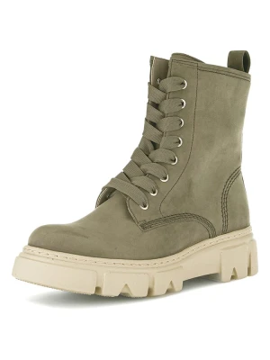 Gabor Skórzane botki w kolorze khaki rozmiar: 38,5