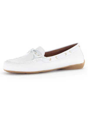 Gabor Skórzane mokasyny w kolorze białym rozmiar: 40