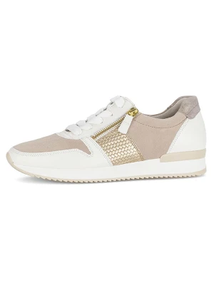 Gabor Skórzane sneakersy w kolorze biało-beżowym rozmiar: 38,5