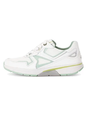 Gabor Skórzane sneakersy w kolorze biało-miętowym rozmiar: 38, 5