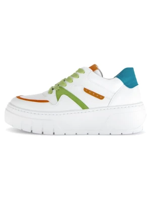 Gabor Skórzane sneakersy w kolorze białym ze wzorem rozmiar: 38