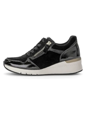 Gabor Skórzane sneakersy w kolorze czarnym na koturnie rozmiar: 37, 5