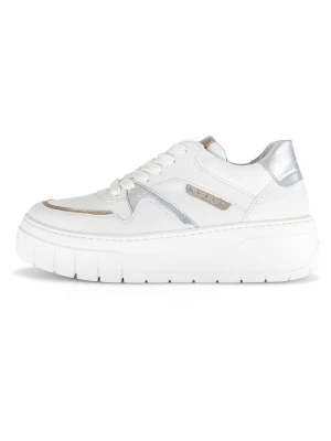 Gabor Skórzane sneakersy w kolorze srebrno-białym rozmiar: 38,5