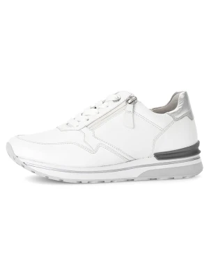 Gabor Skórzane sneakersy w kolorze srebrno-białym rozmiar: 38,5