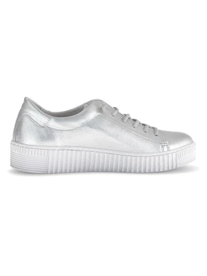 Gabor Skórzane sneakersy w kolorze srebrnym rozmiar: 42