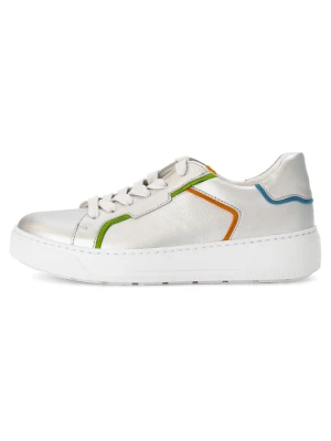 Gabor Skórzane sneakersy w kolorze srebrnym ze wzorem rozmiar: 38