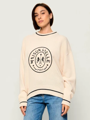 Gaëlle Paris Sweter | Loose fit | z dodatkiem wełny kremowy