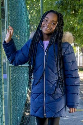 Galaxy - przeciwdeszczowa pikowana kurtka dziecięca - Navy Mountain Warehouse