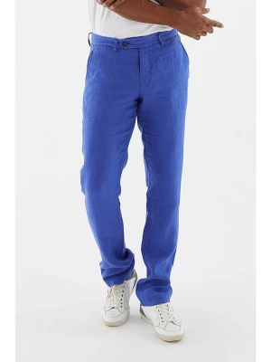 Galvanni Lniane spodnie w kolorze niebieskim rozmiar: W32