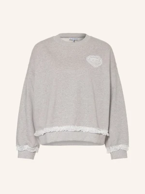 Ganni Bluza Z Koronką grau