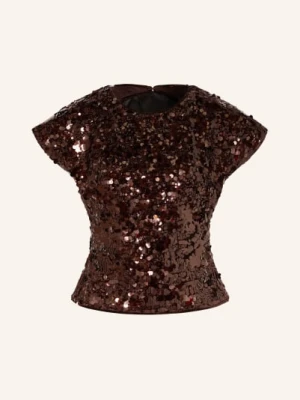 Ganni Bluzka Z Aksamitu Z Cekinami rot