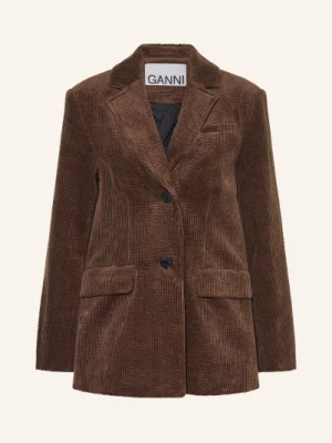 Ganni Długi Blezer Z Sztruksu braun