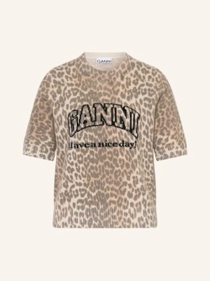 Ganni Dzianinowa Koszulka beige