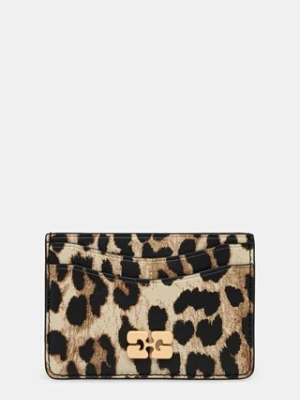 GANNI etui na karty skórzane Card Holder kolor brązowy A6541