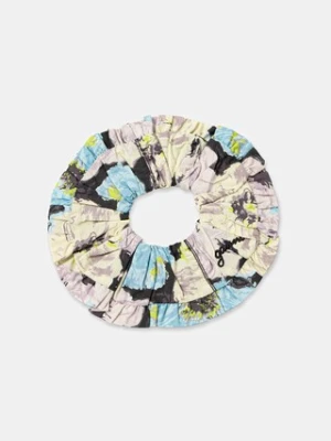 GANNI gumka do włosów Printed Cotton Frill Scrunchie A6576