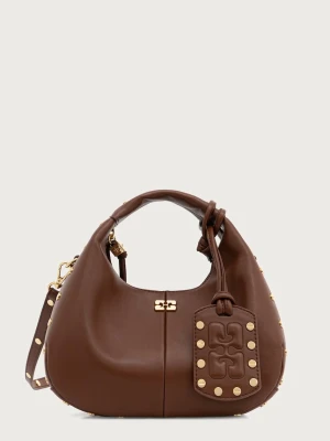 GANNI Hobo Mini Studs torebka crossbody damska z imitacji skóry