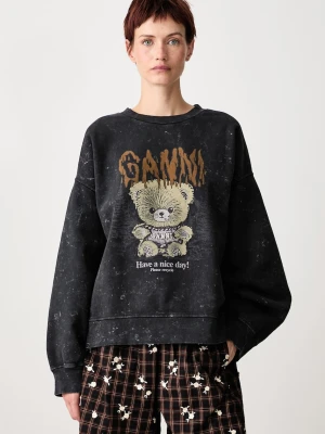 GANNI Isoli Teddy Forest Vintage bluza oversize bawełniana damska