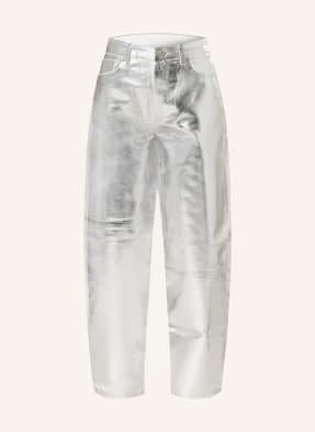 Ganni Jeansy Coated silber
