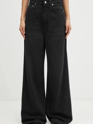 GANNI jeansy Soft Rigid Denim Baggy damskie kolor czarny J1853