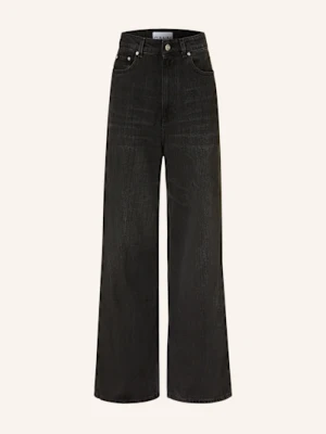 Ganni Jeansy Wide Leg schwarz