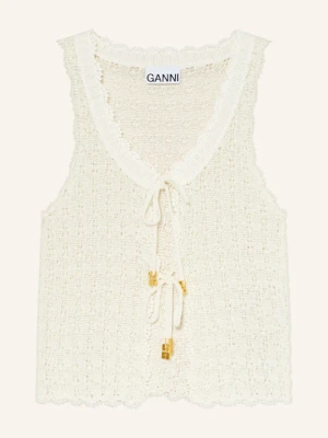 Ganni Kamizelka Z Dzianiny weiss