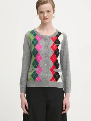 GANNI kardigan wełniany Cashmere Wool Mix damski kolor szary lekki K2512
