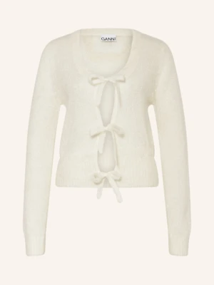Ganni Kardigan Z Dodatkiem Moheru beige