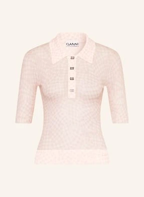 Ganni Koszulka Polo Z Dżerseju rosa