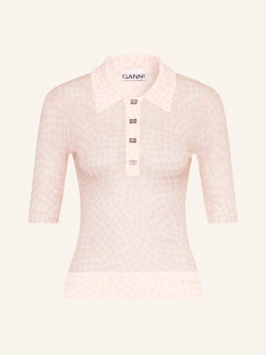 Ganni Koszulka Polo Z Dżerseju rosa