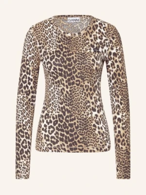 Ganni Koszulka Z Długim Rękawem braun