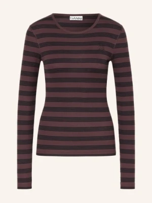 Ganni Koszulka Z Długim Rękawem braun