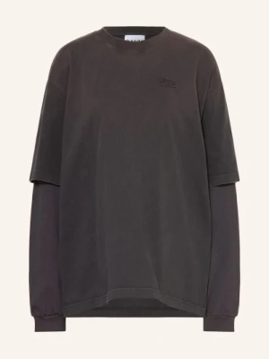 Ganni Koszulka Z Długim Rękawem Oversize grau