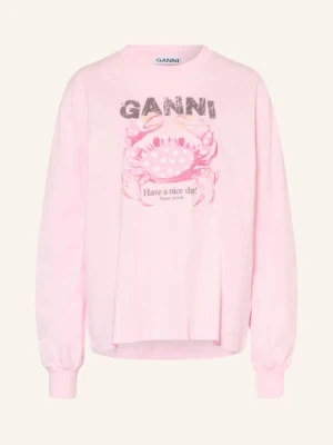 Ganni Koszulka Z Długim Rękawem rosa różowy
