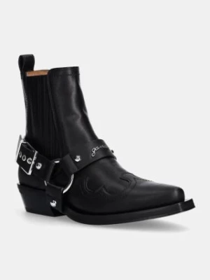 GANNI kowbojki Fitted Chelsea Western Boot damskie kolor czarny na słupku S2744