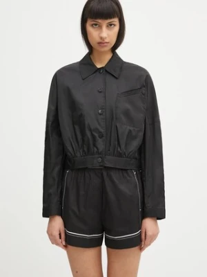 GANNI kurtka Duchesse Nylon Short kolor czarny przejściowa W0462