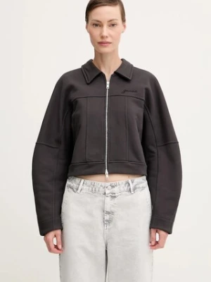 GANNI kurtka Heavy Terry Jersey Bomber kolor czarny przejściowa T4358