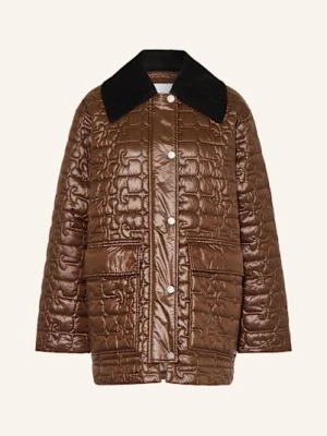 Ganni Kurtka Pikowana Oversize braun