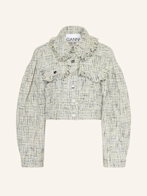 Ganni Kurtka Z Tweedu blau