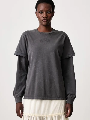 GANNI longsleeve damski bawełniany Double Sleeve