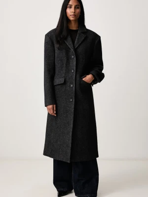 GANNI Peacoat płaszcz z wełną damski
