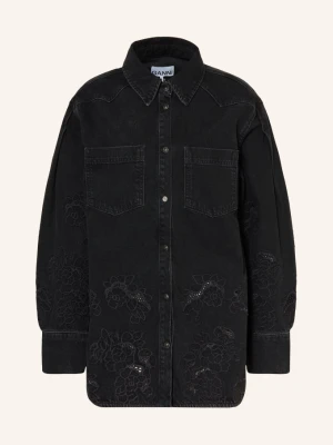 Ganni Płaszcz Wierzchni Z Jeansów schwarz 055 BLACK WASHED