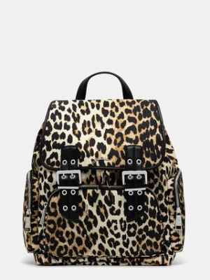 GANNI plecak Bucky Backpack Nylon Print damski kolor brązowy duży wzorzysty A6527