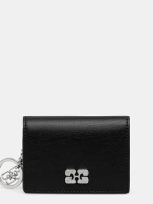 GANNI portfel Flap Card Holder Strass damski kolor czarny A6395