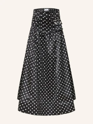 Ganni Satynowa Spódnica schwarz