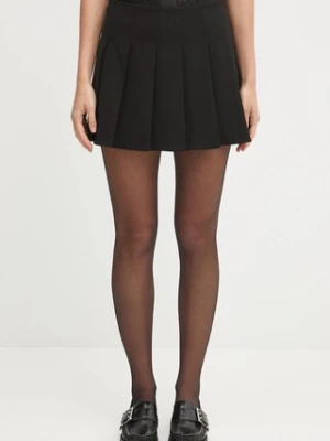 GANNI spódnica Light Twill Pleated Mini kolor czarny mini rozkloszowana F9710