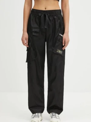 GANNI spodnie Duchesse Nylon Elasticated damskie kolor czarny proste high waist W0476
