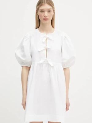 GANNI sukienka bawełniana Cotton Poplin Tie String Mini